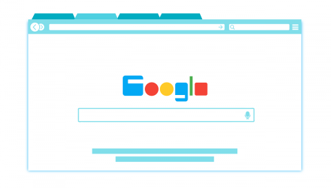 info montant une page web avec le logo de google