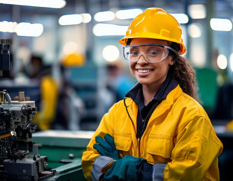 Vue d'une personne en usine 