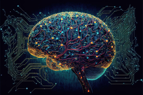 vue d'un cerveau électronique