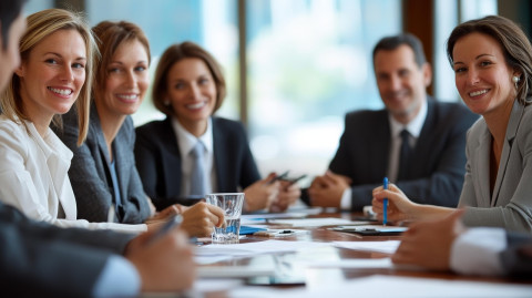 vue d'un groupe autour d'une table 